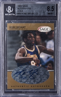 1999 Sage "Autographs Gold" #A9 Kobe Bryant Signed Card (#14/25) - BGS NM-MT+ 8.5